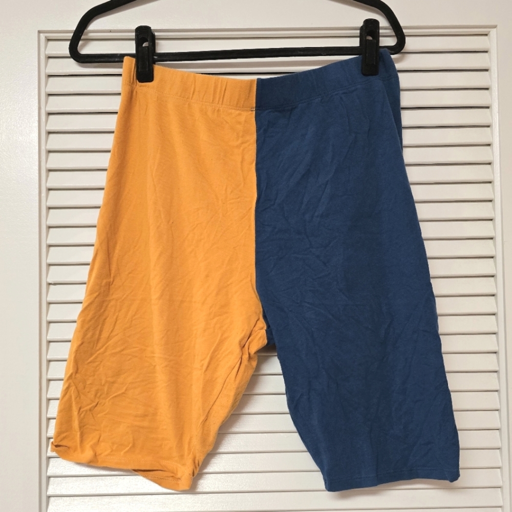 Fashion Nova - (Plus-Size) Yellow & Blue Colourblock Shorts